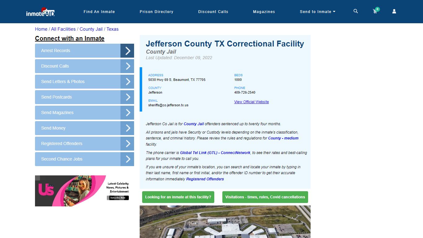 Jefferson County TX Correctional Facility - Inmate Locator - Beaumont, TX